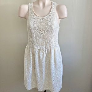 ZARA TRAFALUC eyelet floral crochet mini dress